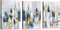 Blue Abstract 3 Piece Framed Canvas Wall Art 12X16 Inch Each X747114