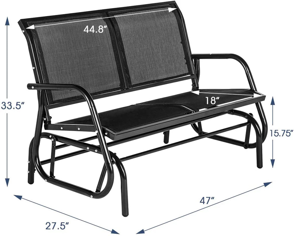 2-Person Outdoor Glider Bench Black P54653