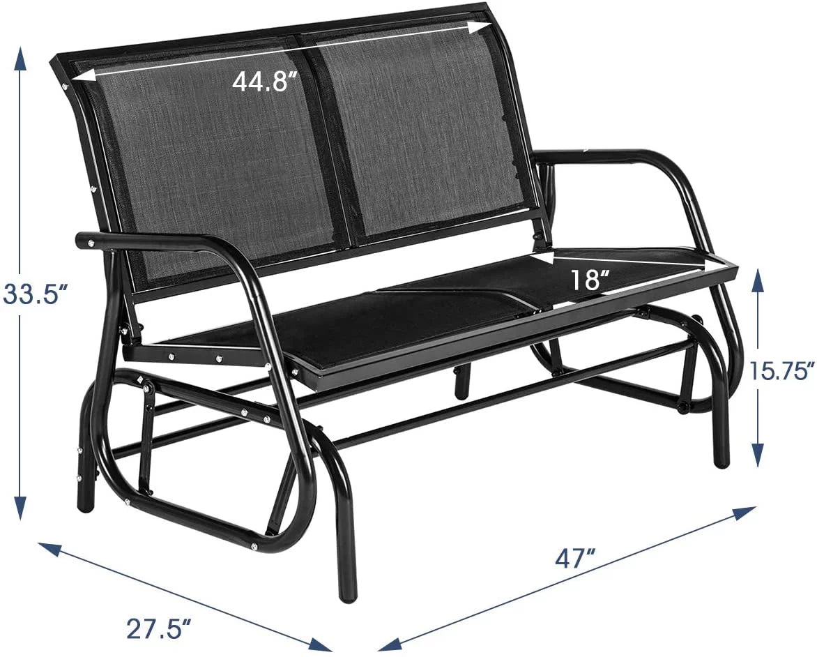 2-Person Outdoor Glider Bench Black P54653