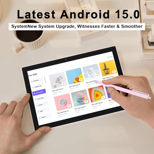 12GB RAM 64GB ROM 1TB Expand 2 in 1 Tablet with Keyboard Case Mouse Stylus Q460582