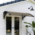 Patio Awning Polycarbonate Cover 40''x40'' Dark Brown Canopy Black Bracket J862852