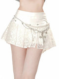 Lace Pleated Mini Skirt C400815