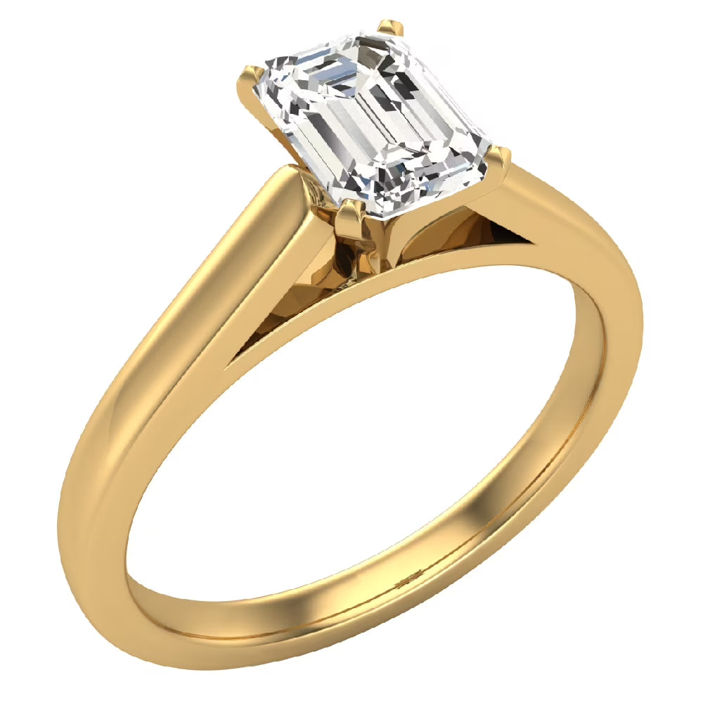 Emerald Solitaire 4-Prong 0.75 Carat 14K Gold Engagement Ring F83676