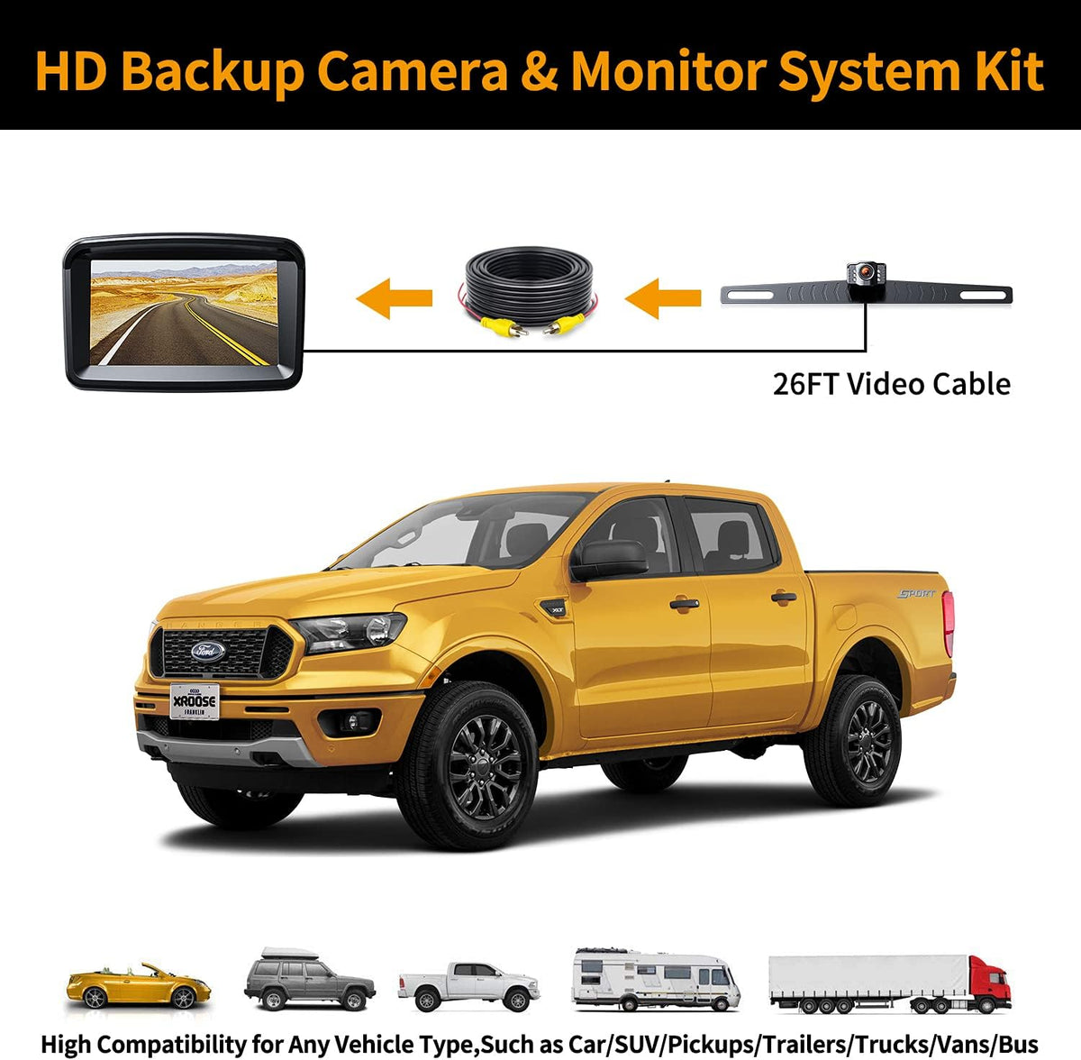 5 Monitor with 1080P Backup Camera for Truck E68556