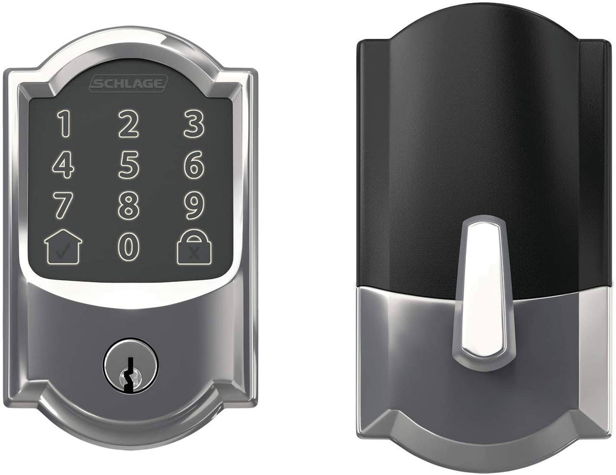 Bright Chrome Smart Deadbolt with WiFi Touchscreen Keypad C786