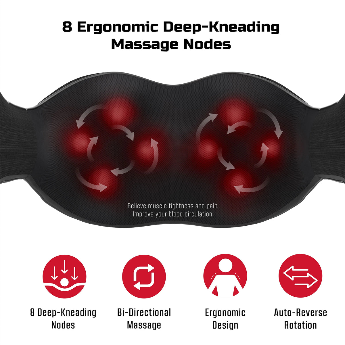 Cordless 3D Shiatsu Neck and Back Massager with Heat X46156
