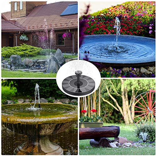 Solar Bird Bath Fountain with 6 Nozzles G3114