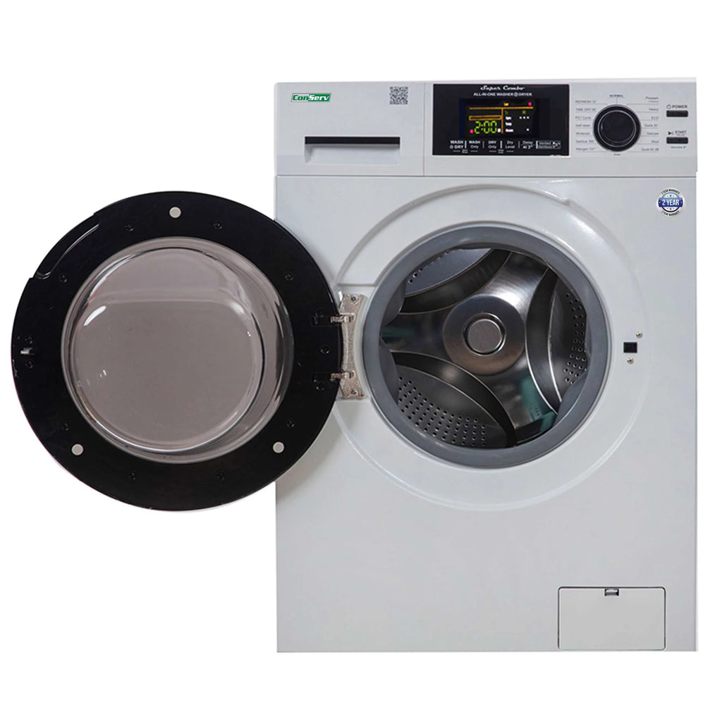 15 lbs Compact Washer Dryer Combo with Pet Cycle in White S68439