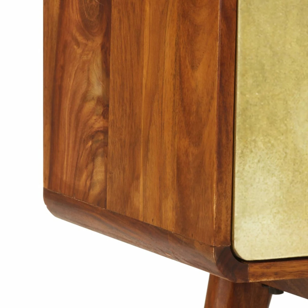 Sheesham Wood TV Stand with Storage Shelves D9749