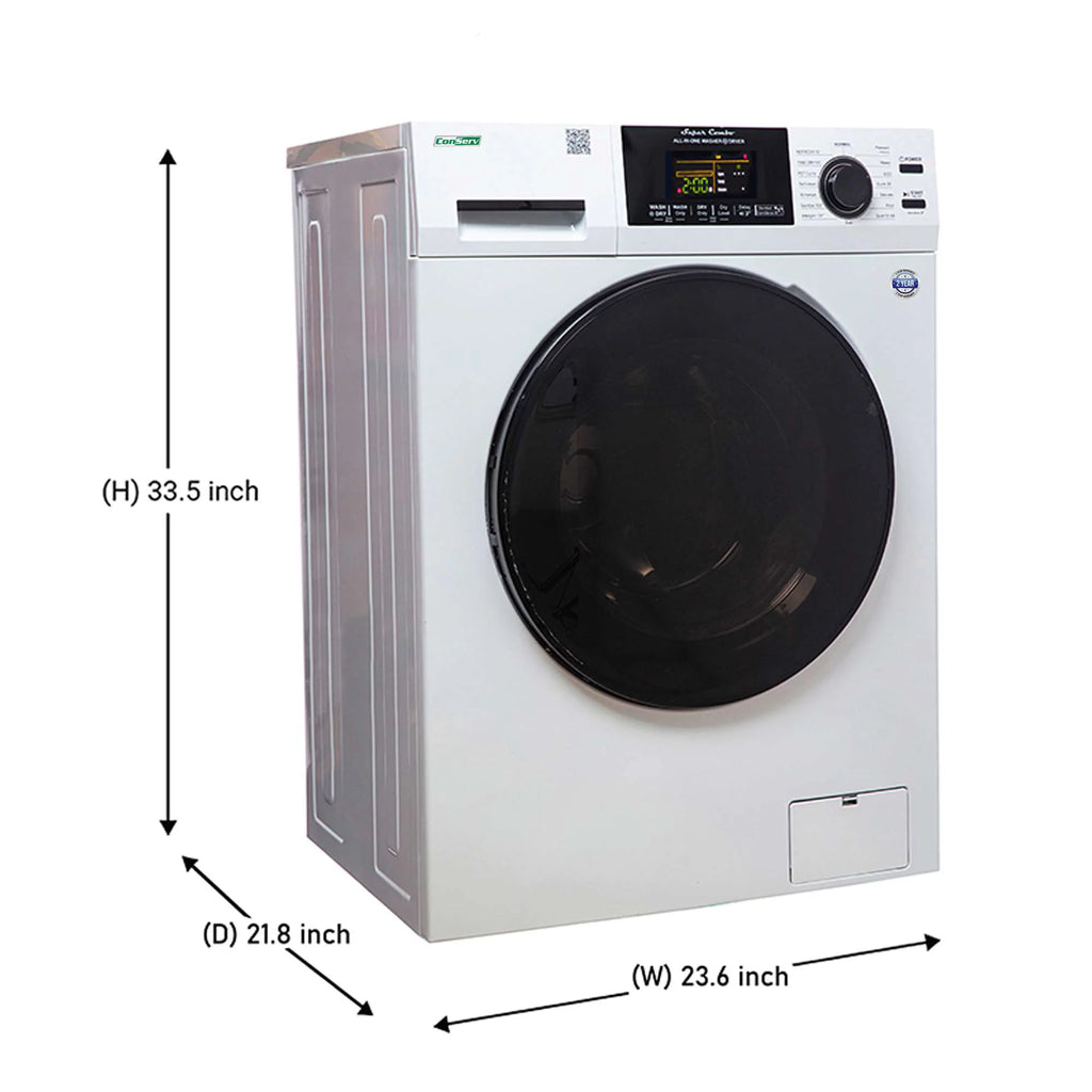 15 lbs Compact Washer Dryer Combo with Pet Cycle in White S68439