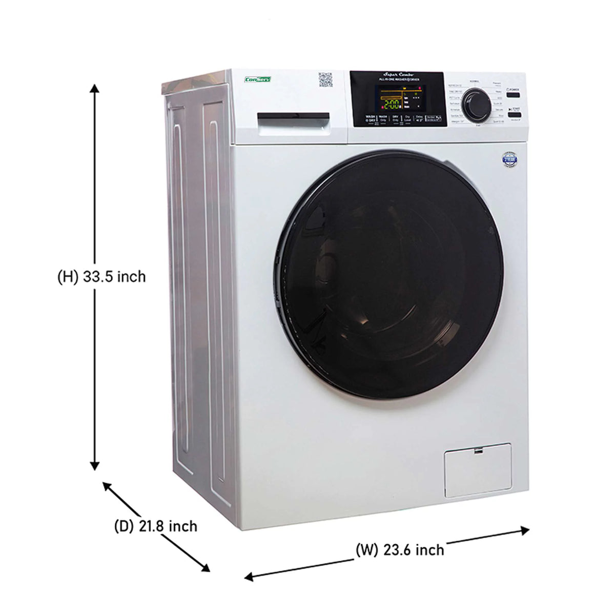 15 lbs Compact Washer Dryer Combo with Pet Cycle in White S68439