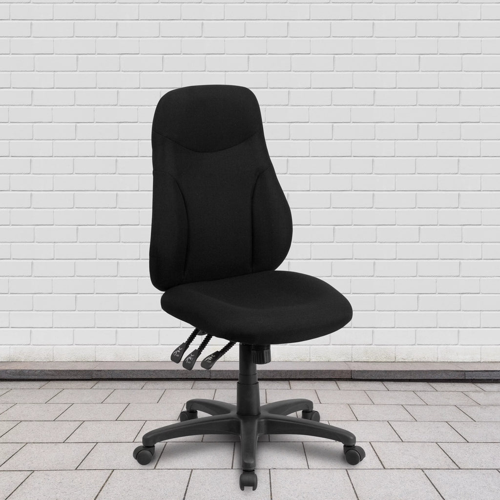 Black Fabric High Back Ergonomic Task Office Chair M3704