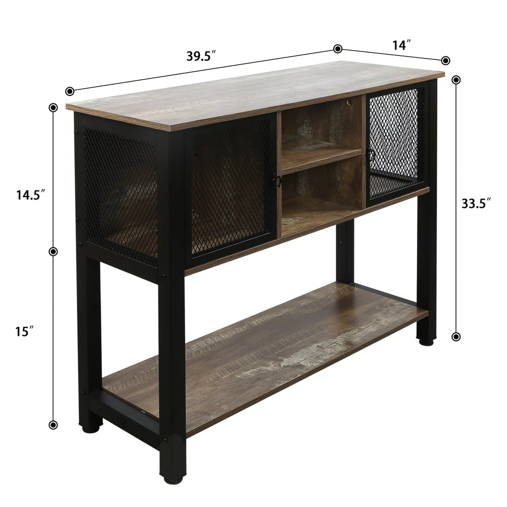 Brown Buffet Sideboard with Storage Shelves L86463