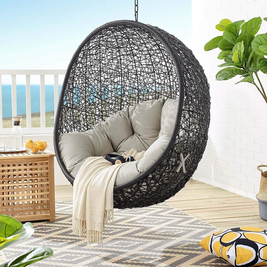 Black White Outdoor Patio Lounge Chair I132621