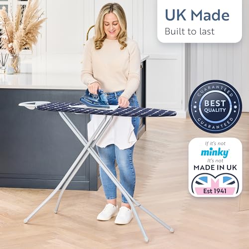 Grey 4-Leg Freestanding Full Size Ironing Board with Iron Rest J119957