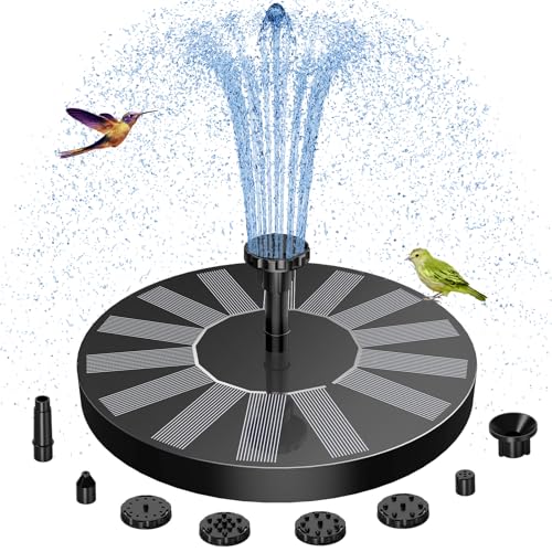 Solar Bird Bath Fountain with 6 Nozzles G3114
