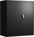 Black Metal Storage Cabinet with 4 Adjustable Shelves V885132