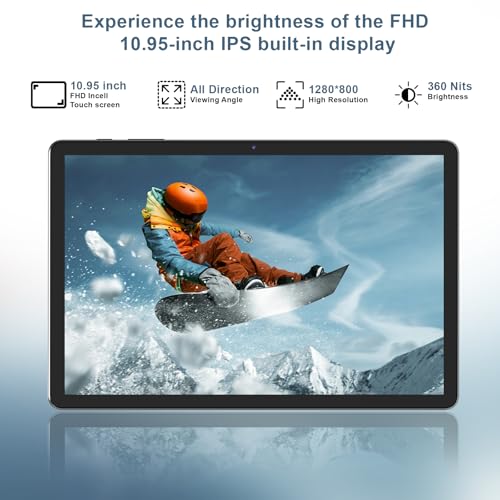 12GB RAM 64GB ROM 1TB Expand 2 in 1 Tablet with Keyboard Case Mouse Stylus Q460582