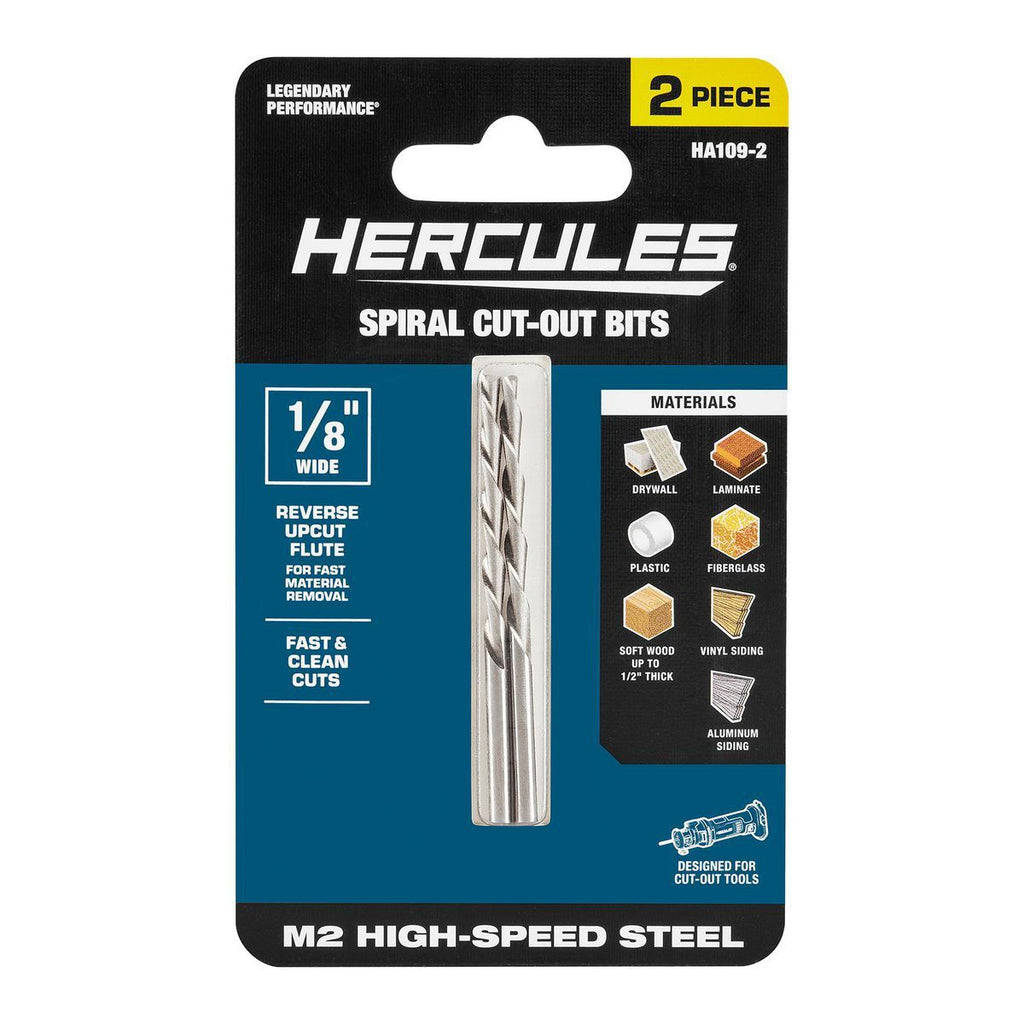 1/8 in. M2 High-Speed Steel Spiral Cut-Out Bits, 2-Pack W430