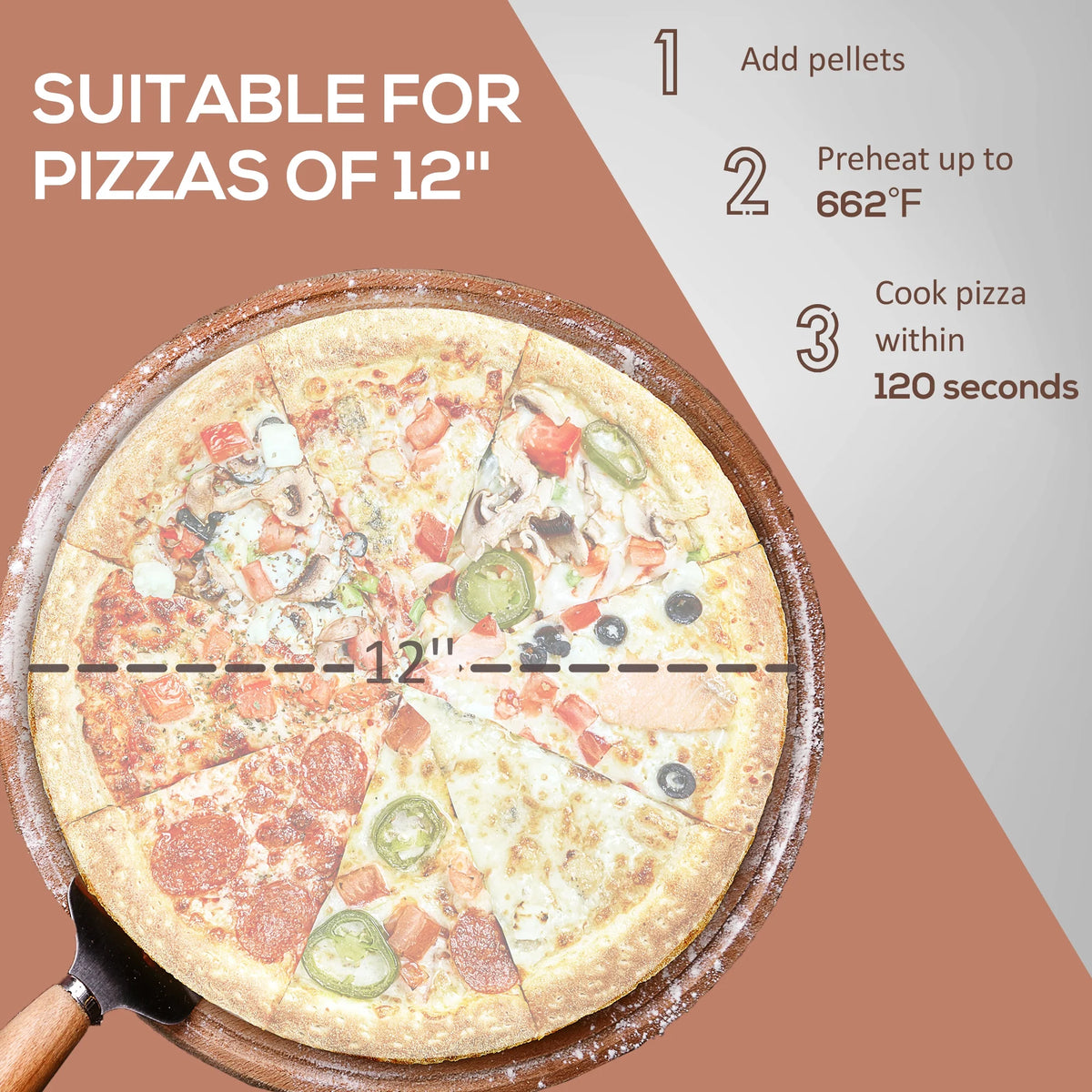 Outdoor Wood Fired Pizza Oven with Stone T638986