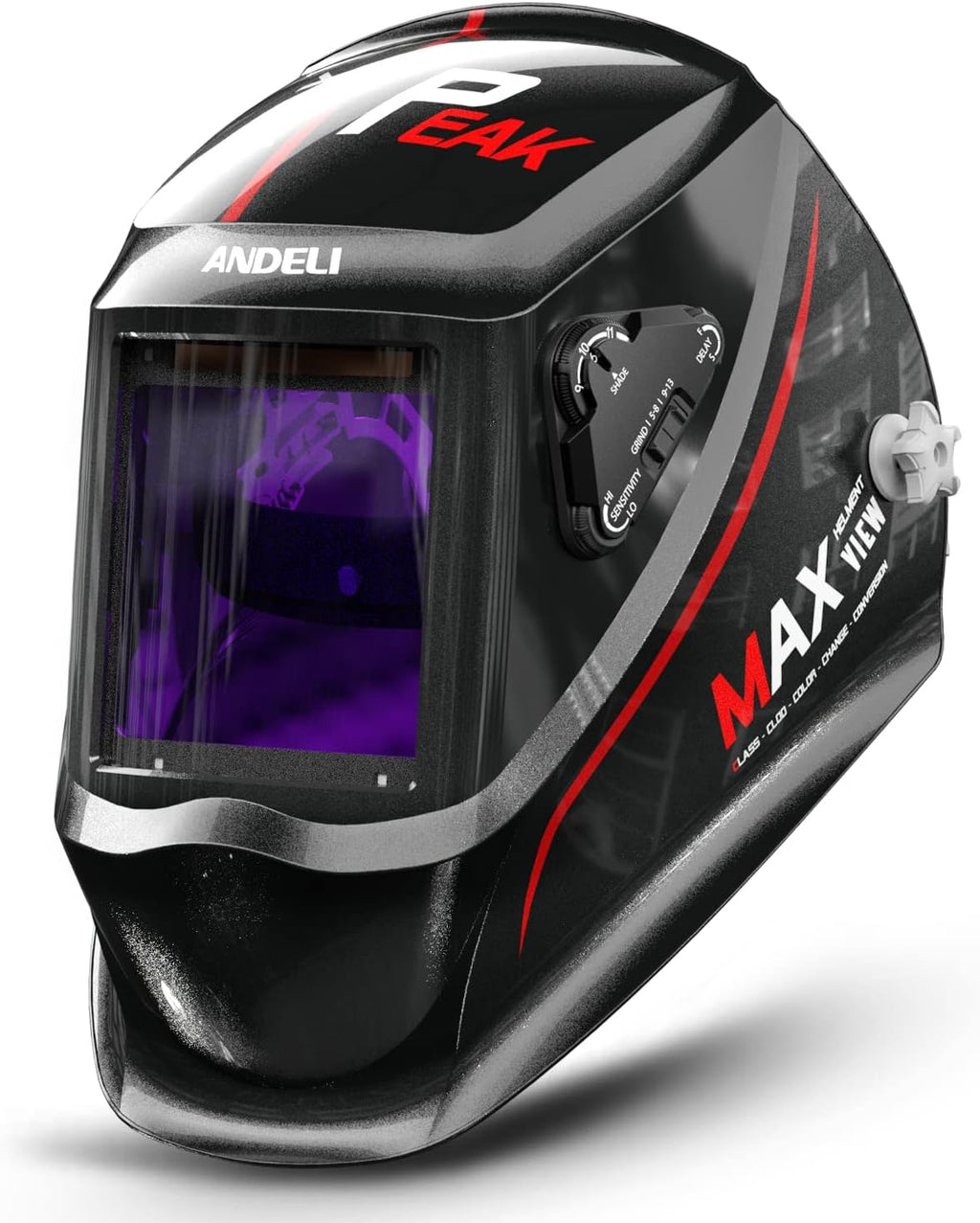 Welding Helmet Auto Darkening with Side View, Carbon Fiber B5061