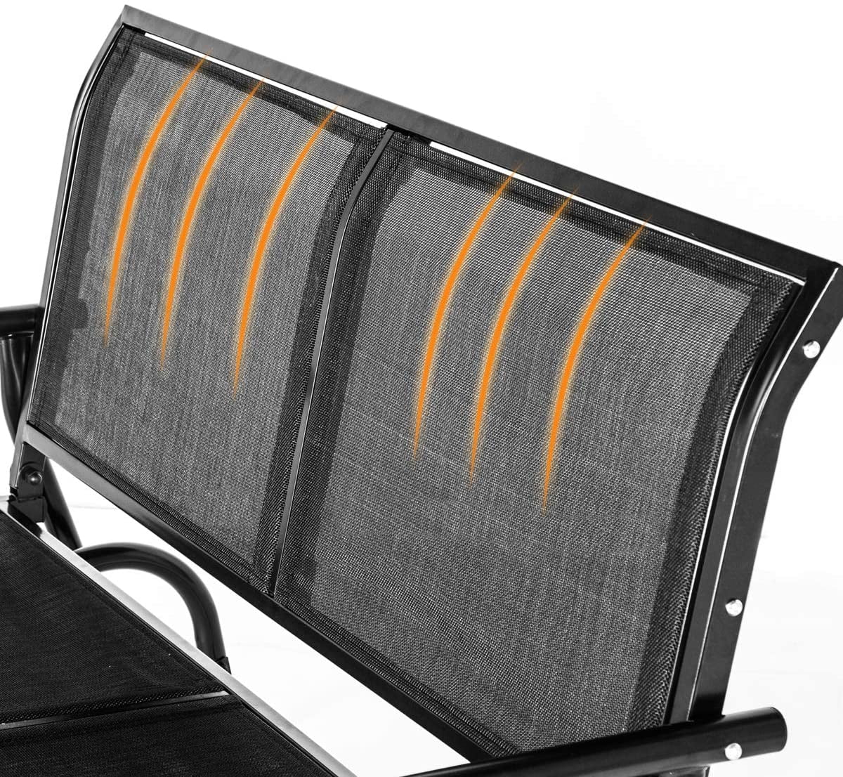 2-Person Outdoor Glider Bench Black P54653