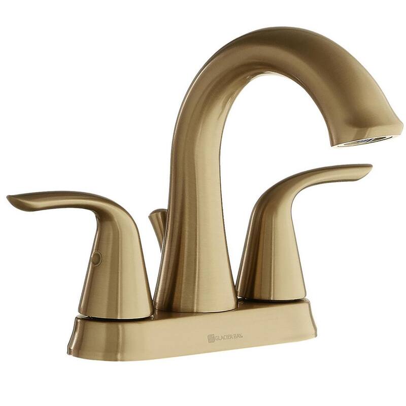 4 in. Centerset 2-Handle Bathroom Faucet Brushed Gold O8311