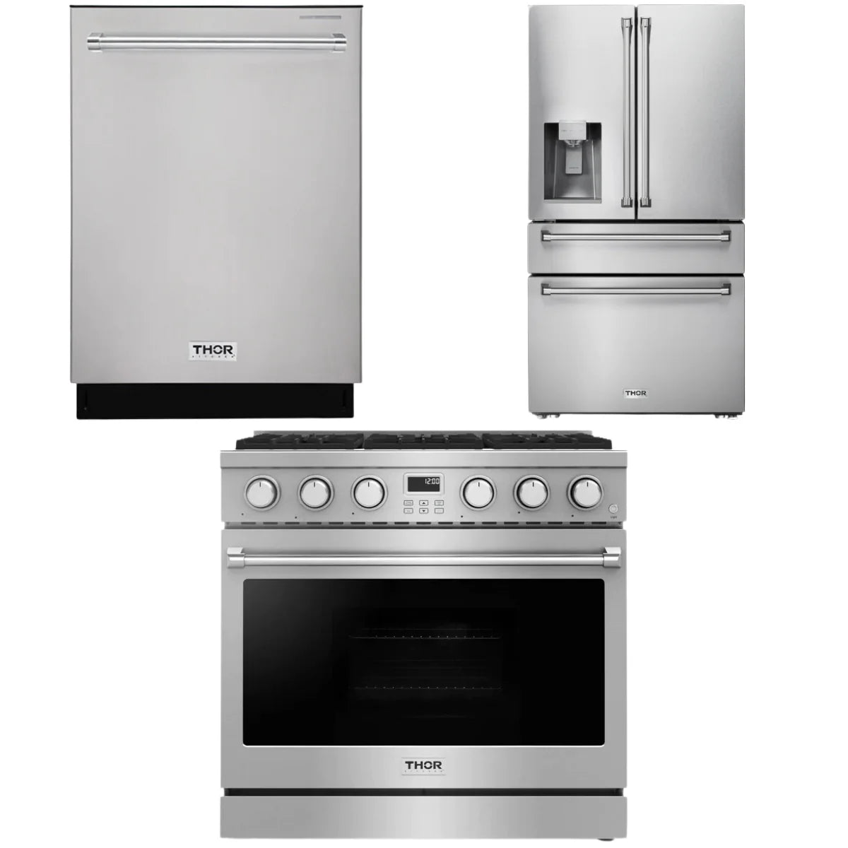 36 Gas Range, Refrigerator and Dishwasher M745