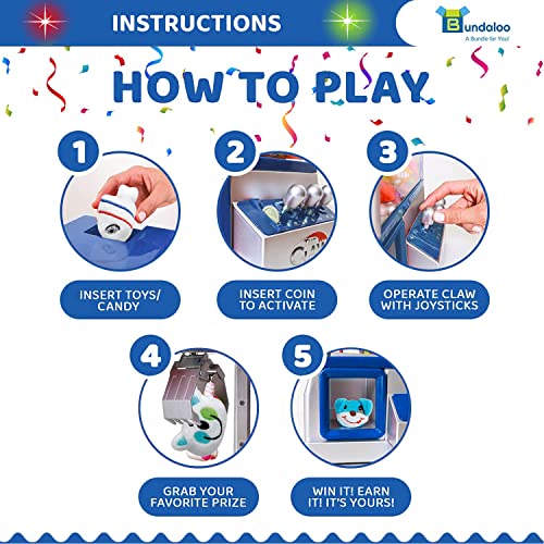 Blue Electronic Mini Candy and Toy Grabber Dispenser with Lights Sound & 4 Mini Plush Animals S846