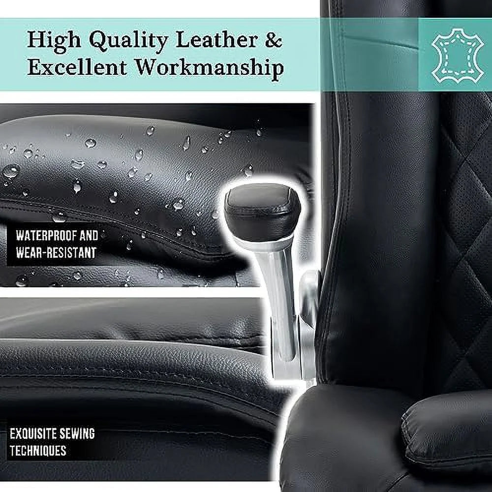 White Office Chair with Lifting Headrest and Flip-up Armrests N282896