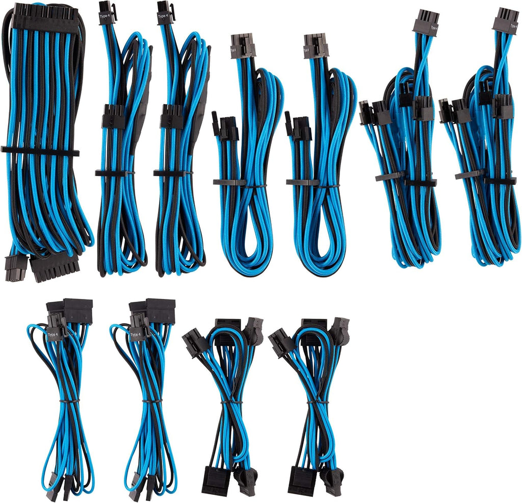 Red Individually Sleeved PSU Cables Pro Kit I15298