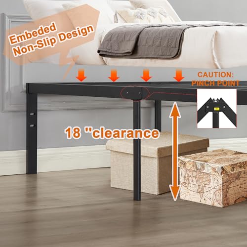 18" Full Size Metal Platform Bed Frame Q969