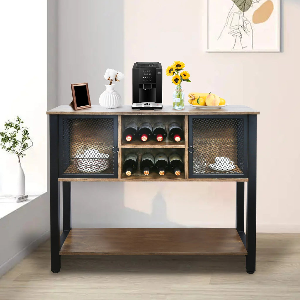 Brown Buffet Sideboard with Storage Shelves L86463