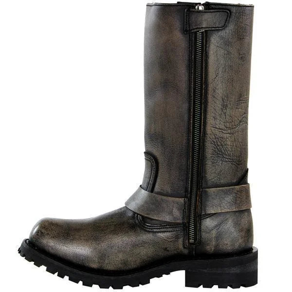 Distressed Brown Motorcycle Leather Boots T753
