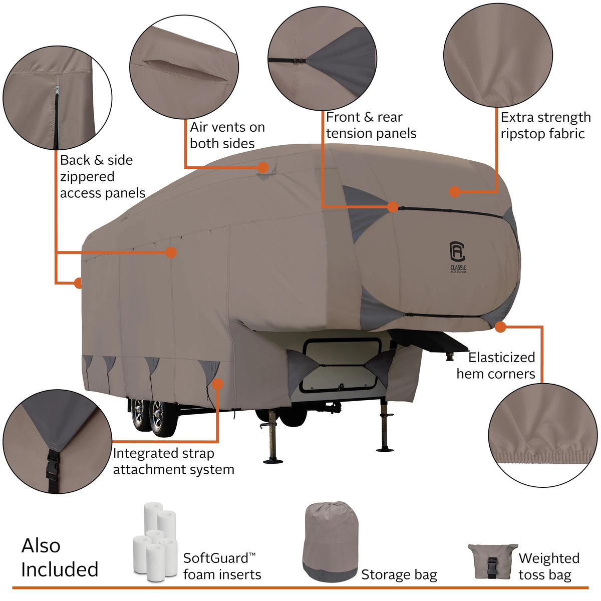 5th Wheel Trailer Cover, 37-41 ft Q7242