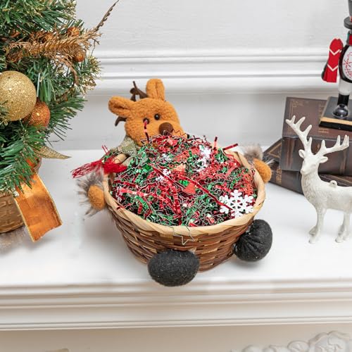 8.8oz Christmas Metallic Red Green Paper Shred T62852
