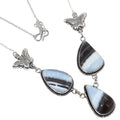 Owyhee Blue Opa Gemstone 925 Silver Necklace 16-18'' W648914