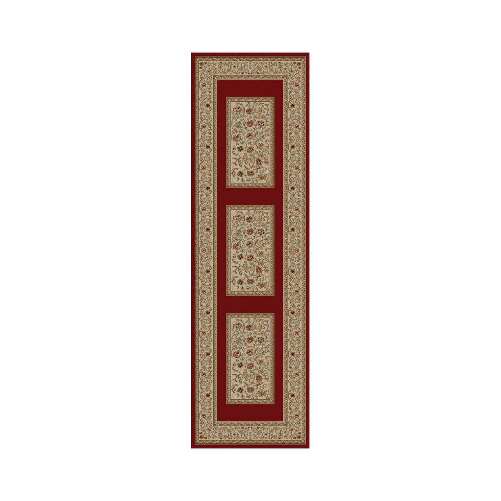 Ankara Floral Border Red Rug A13634