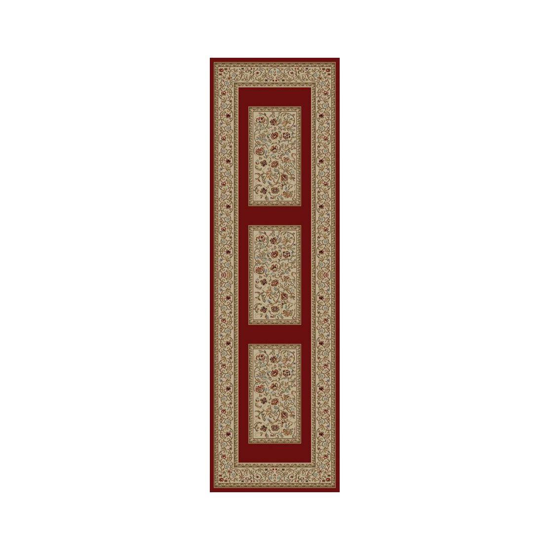 Ankara Floral Border Red Rug A13634