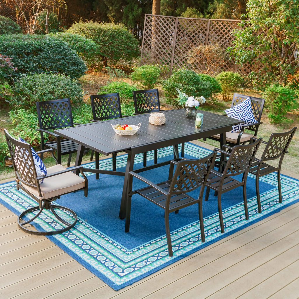 Black Expandable Metal Dining Table O299266