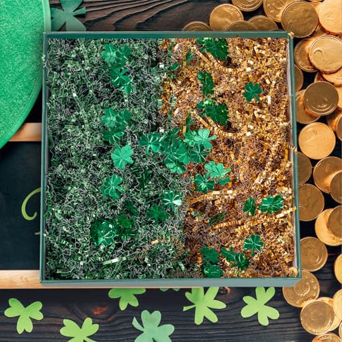 8.8oz Christmas Metallic Red Green Paper Shred T62852