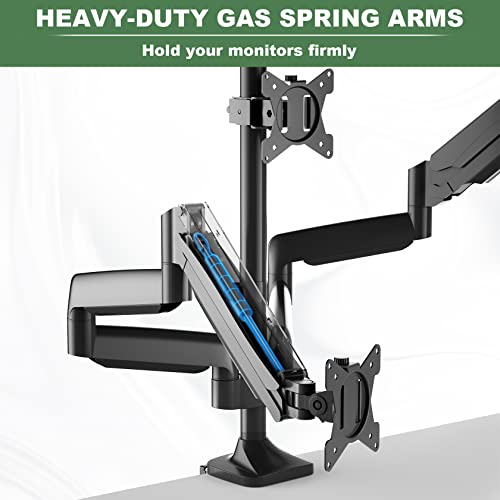 Triple Monitor Mount, Fully Adjustable Gas Spring, VESA 75x75/100x100mm D511