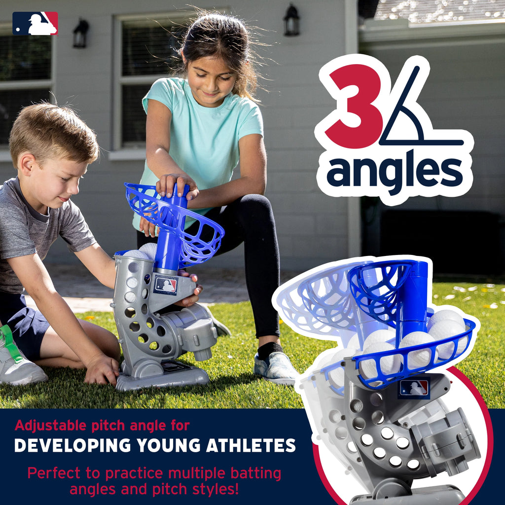 Kids Baseball Pitching Machine Height Adjustable with 6 Plastic Balls Q76500
