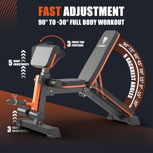 Adjustable Weight Bench with Leg Extension and Preacher Pad G73900