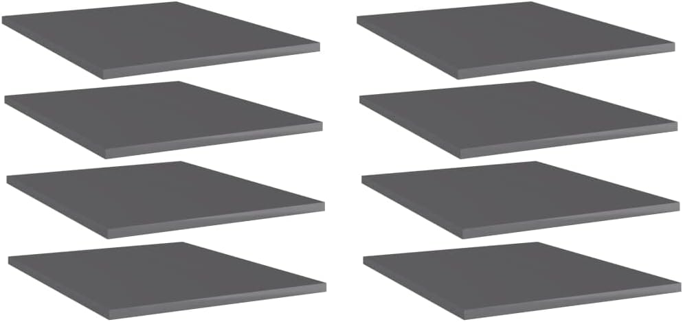 8 pcs High Gloss Gray Engineered Wood Shelf H6901