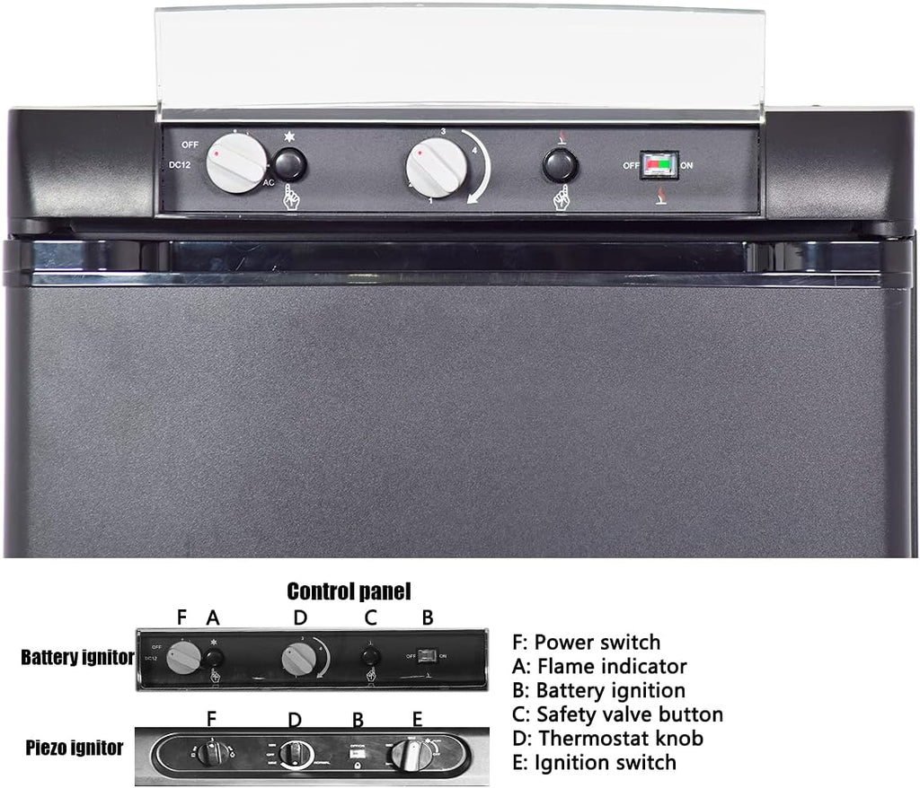 Black 1.4 Cu.Ft 3 Way Propane Refrigerator G4664