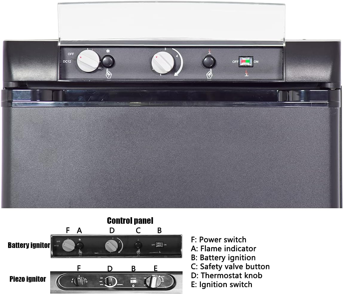 Black 1.4 Cu.Ft 3 Way Propane Refrigerator G4664