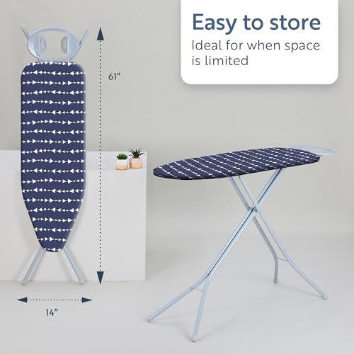 Grey 4-Leg Freestanding Full Size Ironing Board with Iron Rest J119957