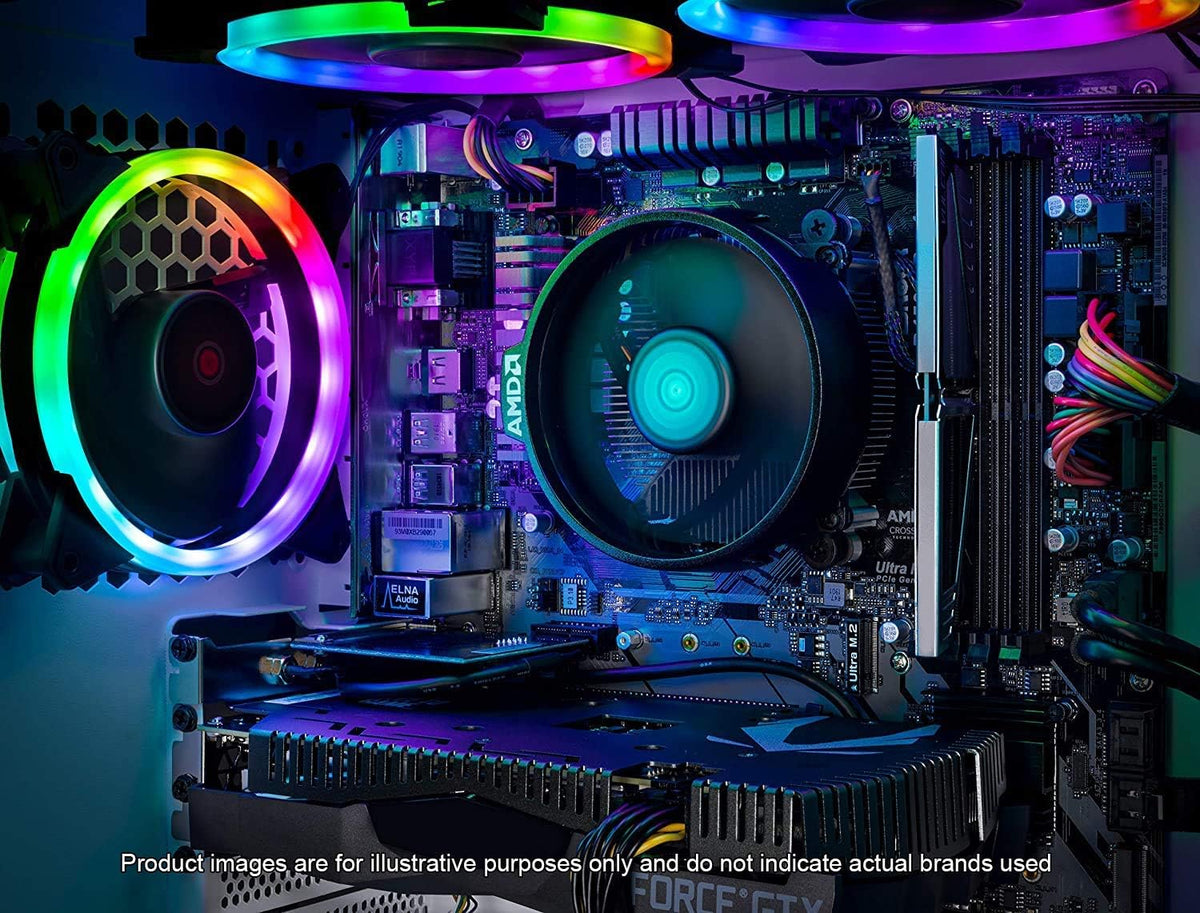 RYZEN 5 2600X 6-Core 3.6 GHz GTX 1660 6G 500GB SSD 16GB DDR4 3000MHz RGB Fans Windows 10 Home Gaming Desktop PC Y561