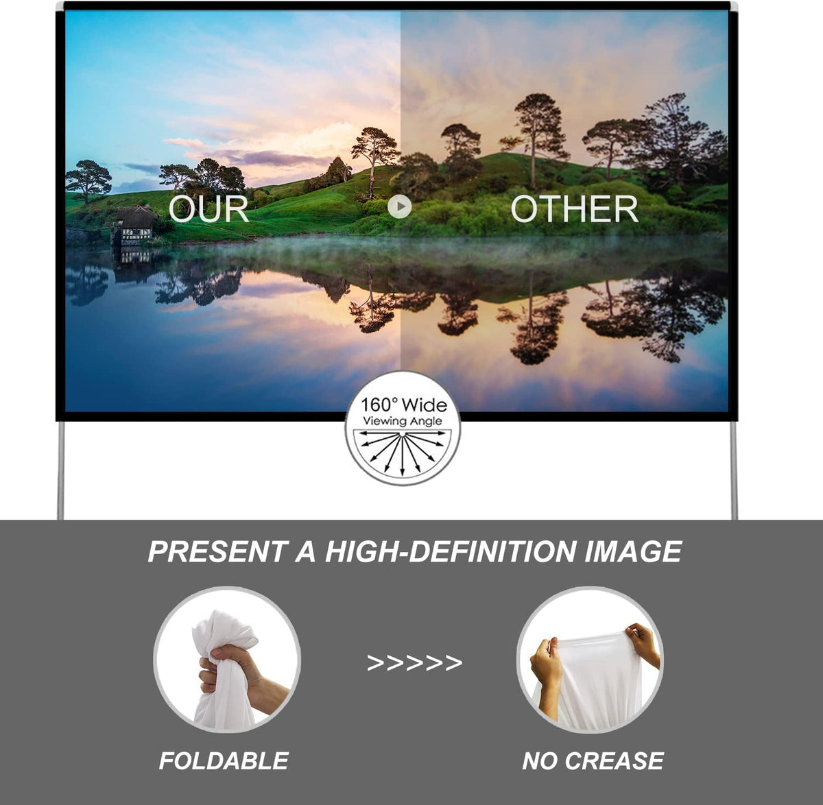 100 inch Portable Projection Screen with Stand T200897